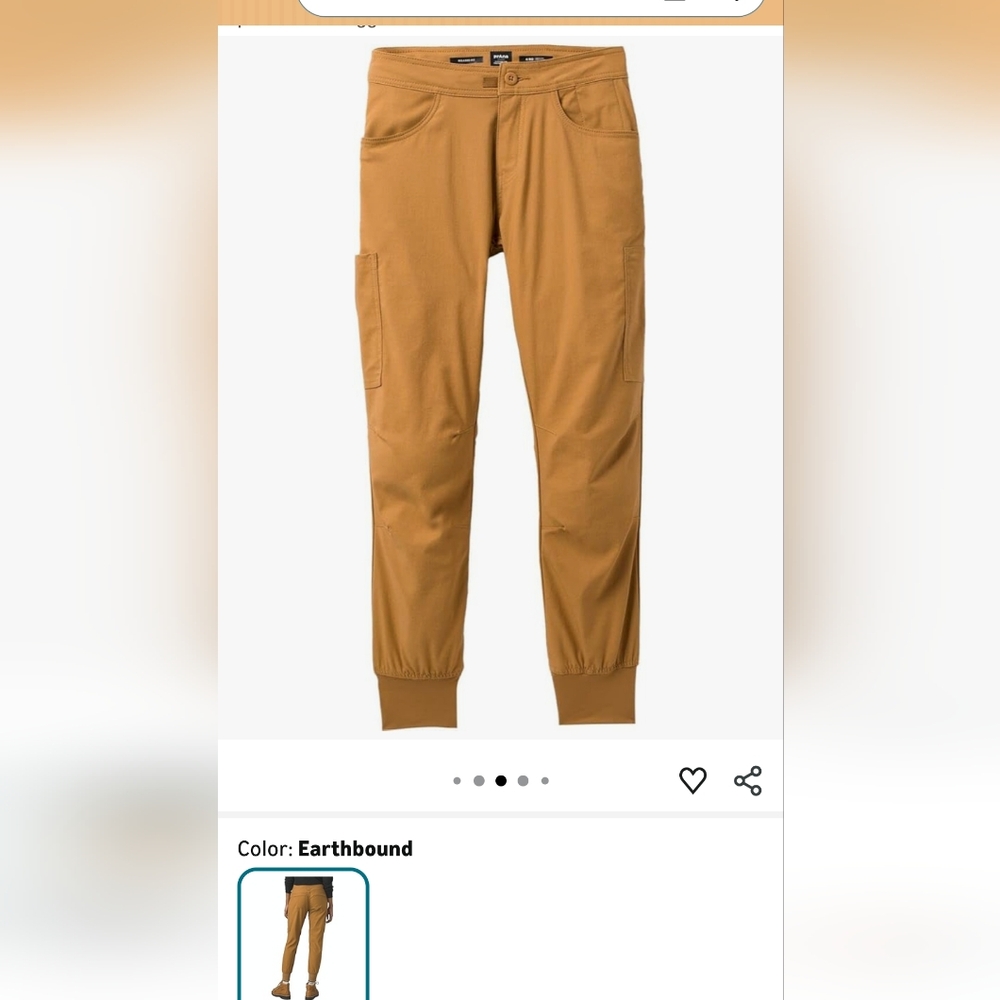NEW Prana Women's Tan Pants Joggers Size 8